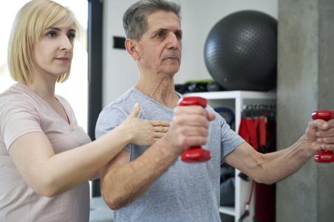 Man doing cardio rehab